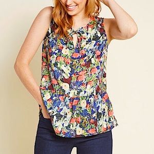 ModCloth Floral Peplum Top